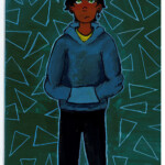 Eli (Snr Art) acrylic on cardboard